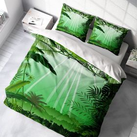 Monohome Green Life 3D Pamuk Saten Renkli Çift Kişilik 200x220 cm Nevresim Takımı