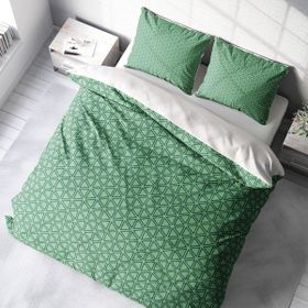 Monohome Green Pattern 3D Saten Pamuk Çift Kişilik Nevresim Takımı