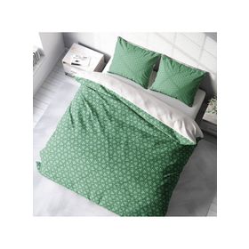 Monohome Green Pattern 3D Saten Pamuk Çift Kişilik Nevresim Takımı
