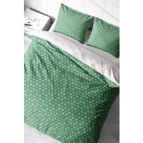 Monohome Green Pattern 3D Saten Pamuk Çift Kişilik Nevresim Takımı
