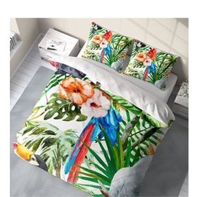 Monohome Green White 3D Pamuk Saten Renkli Çift Kişilik 200x220 cm Nevresim Takımı