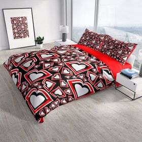 Monohome Heart Lips 3D Pamuk Saten Çift Kişilik 200x220 cm Nevresim Takımı