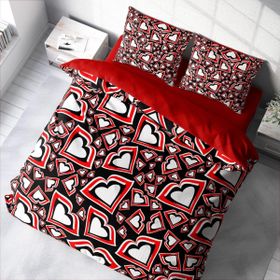 Monohome Heart Lips 3D Pamuk Saten Çift Kişilik 200x220 cm Nevresim Takımı