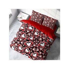 Monohome Heart Lips 3D Pamuk Saten Çift Kişilik 200x220 cm Nevresim Takımı