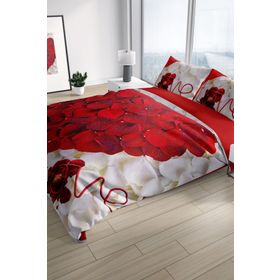 Monohome Heart Rose 3D Renkli Çift Kişilik 200x220 cm Nevresim Takımı