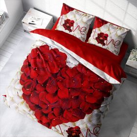 Monohome Heart Rose 3D Renkli Çift Kişilik 200x220 cm Nevresim Takımı