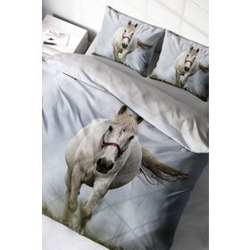 Monohome Horse 3D Pamuk Saten Çift Kişilik 200x220 cm Nevresim Takımı