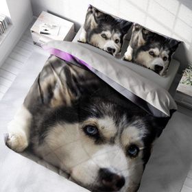Monohome Husky 3D Renkli Çift Kişilik 200x220 cm Nevresim Takımı