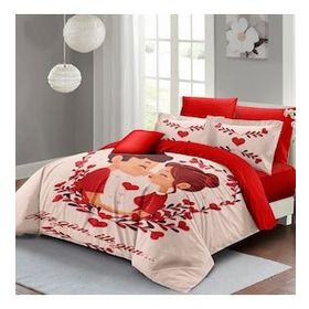 Monohome İlk Aşk 200x220 cm Kahverengi Sevgililer Günü Pamuk Saten Çift Kişilik Nevresim Takımı