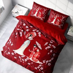 Monohome Japan Style 3D Pamuk Saten Renkli Çift Kişilik 200x220 cm Nevresim Takımı