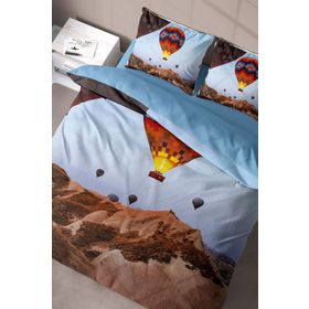 Monohome Kapadokya 3D Pamuk Saten Renkli Çift Kişilik 200x220 cm Nevresim Takımı