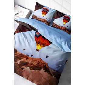 Monohome Kapadokya 3D Pamuk Saten Renkli Çift Kişilik 200x220 cm Nevresim Takımı