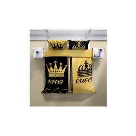 Monohome King-Queen 3D Pamuk Saten Çift Kişilik 200x220 cm Nevresim Takımı