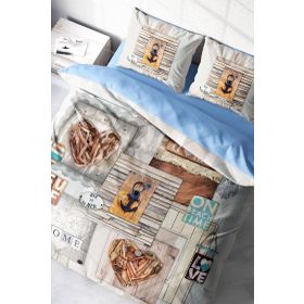 Monohome La Mer 3D Pamuk Saten Çift Kişilik 200x220 cm Nevresim Takımı