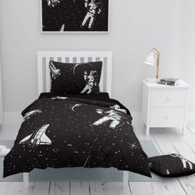 Monohome Lacivert Uzay Astronot 3d Pamuk Saten Çocuk Nevresim Takımı