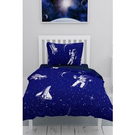 Monohome Lacivert Uzay Astronot 3d Pamuk Saten Çocuk Nevresim Takımı