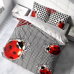 Monohome Ladybug 3D Pamuk Saten Çift Kişilik Nevresim Takımı