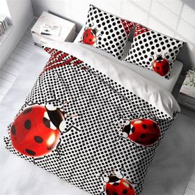 Monohome Ladybug 3D Pamuk Saten Çift Kişilik Nevresim Takımı