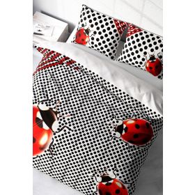 Monohome Ladybug 3D Pamuk Saten Çift Kişilik Nevresim Takımı