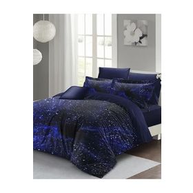 Monohome Lastikli Çarşaflı %100 Pamuk Saten Blue Night Çift Kişilik Nevresim Takımı