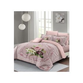 Monohome Lastikli Çarşaflı %100 Pamuk Saten Damascus Rose Çift Kişilik Nevresim Takımı