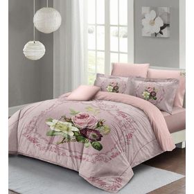 Monohome Lastikli Çarşaflı %100 Pamuk Saten Damascus Rose Çift Kişilik Nevresim Takımı