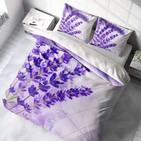 Monohome Lavender 3D Pamuk Saten Çift Kişilik Nevresim Takımı