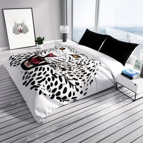 Monohome Leopard 3D Pamuk Saten Çift Kişilik 200x220 cm Nevresim Takımı