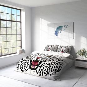 Monohome Leopard 3D Pamuk Saten Çift Kişilik 200x220 cm Nevresim Takımı