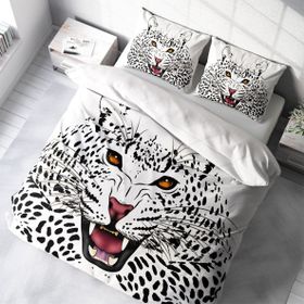 Monohome Leopard 3d Pamuk Saten Çift Kişilik Nevresim Takımı Seti