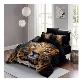 Monohome Leopard 3d Pamuk Saten Çift Kişilik Nevresim Takımı Seti