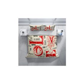 Monohome Love 3D Pamuk Saten Çift Kişilik 200x220 cm Nevresim Takımı