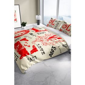 Monohome Love 3D Pamuk Saten Çift Kişilik 200x220 cm Nevresim Takımı