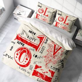 Monohome Love 3D Pamuk Saten Çift Kişilik 200x220 cm Nevresim Takımı