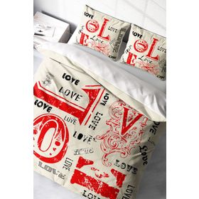 Monohome Love 3D Pamuk Saten Çift Kişilik 200x220 cm Nevresim Takımı
