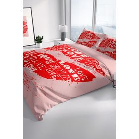 Monohome Love I 3D Pamuk Saten Çift Kişilik 200x220 cm Nevresim Takımı