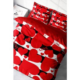 Monohome Love II 3D Pamuk Saten Çift Kişilik 200x220 cm Nevresim Takımı