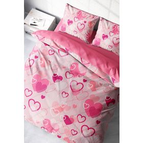 Monohome Love X 3D Pamuk Saten Çift Kişilik 200x220 cm Nevresim Takımı