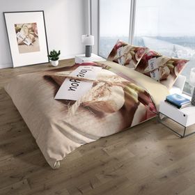Monohome Love You 3D Pamuk Saten Çift Kişilik 200x220 cm Nevresim Takımı
