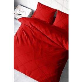Monohome Lux Pamuk Ranforce Kırmızı Çift Kişilik Nevresim Takım