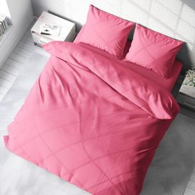 Monohome Lux Pamuk Ranforce Pembe Çift Kişilik Nevresim Takım