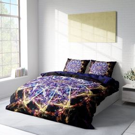 Monohome Mandala 1 3D Pamuk Saten Renkli Çift Kişilik 200x220 cm Nevresim Takımı
