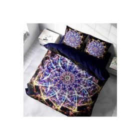 Monohome Mandala 1 3D Pamuk Saten Renkli Çift Kişilik 200x220 cm Nevresim Takımı
