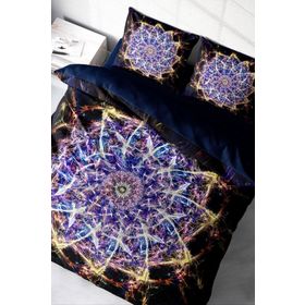 Monohome Mandala 1 3D Pamuk Saten Renkli Çift Kişilik 200x220 cm Nevresim Takımı