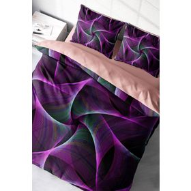 Monohome Mandala 3 3D Pamuk Saten Renkli Çift Kişilik 200x220 cm Nevresim Takımı
