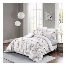 Monohome Marble Geo 3D Pamuk Saten Çift Kişilik Nevresim Takımı
