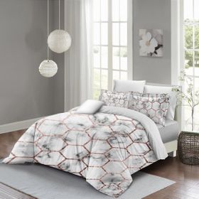 Monohome Marble Geo 3D Pamuk Saten Çift Kişilik Nevresim Takımı