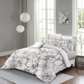 Monohome Marble Geo 3D Pamuk Saten Çift Kişilik Nevresim Takımı