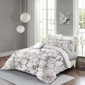 Monohome Marble Geo 3D Pamuk Saten Çift Kişilik Nevresim Takımı
