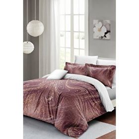 Monohome Marble Shiny 3D Pamuk Saten Çift Kişilik King Size Nevresim Takımı
